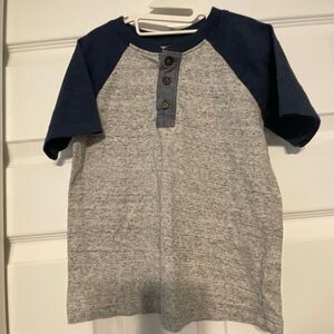 Cat & Jack Navy and Heather Gray Raglan Henley Tee